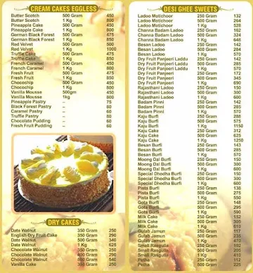 Sindhi Sweets menu 