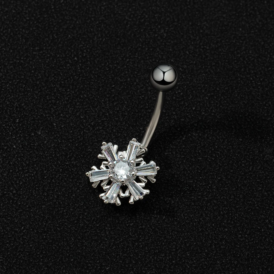 Nail Snowflake Zircon Navel Ring – Add a touch of sparkle and elegance to your look with this beautiful navel ring. Shop