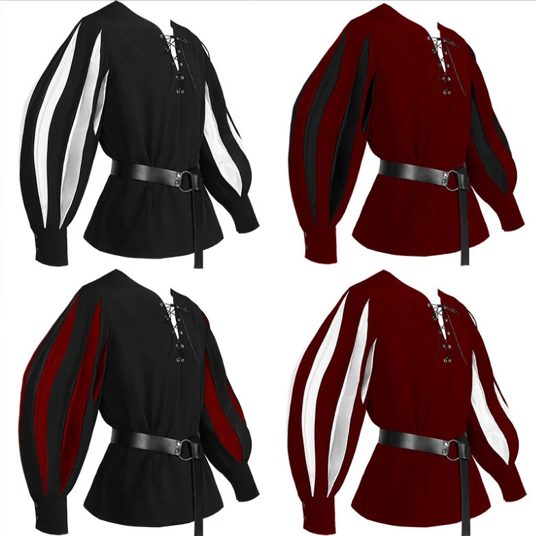 Retro kleurmatching veterkraag shirt kleding voor dames, vintage look. Een stijlvolle top voor vrouwen, perfect voor een unieke en modieuze uitstraling