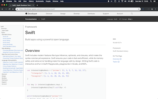 Quick Index for Apple Documentation