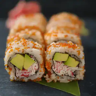 California Rolls With Crab Stick And Avocado