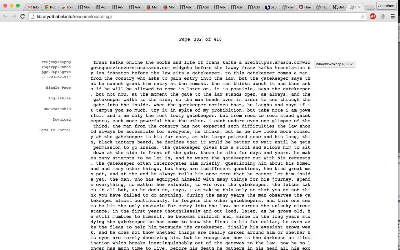 libraryofbabel.info resource locator Preview image 6