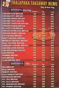 Thalapaka's Biryani menu 2