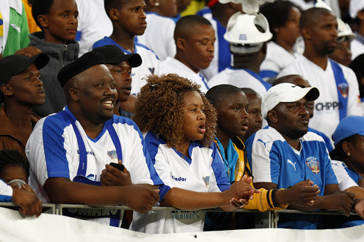 Chippa United fans during the Absa Premiership match against Orlando Pirates at Nelson Mandela Bay Stadium on November 22, 2016 in Port Elizabeth, South Africa.