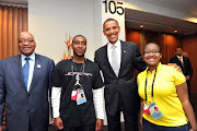 The late Vusi Zuma with his father, Jacob Zuma, and former US president Barack Obama.