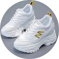 Giày Sneaker  Nữ Độn Đế 5p M Viền Vàng Cá Tính Cho Nàng