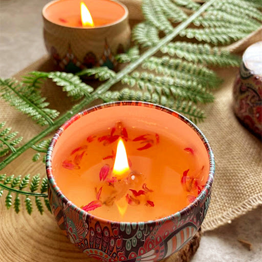Title 2, Dried Soy Wax Flower Fragrance Candle Tinplate ...