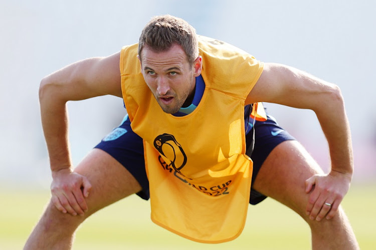 Harry Kane during England's training session at Al Wakrah SC Stadium in Doha, Qatar on November 24 2022.