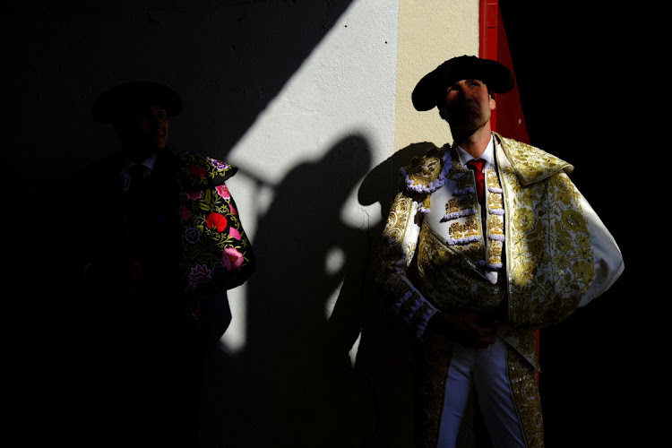 Spanish bullfighter Adrian de Torres waits to take part in a bullfight during Sanfermines in Pamplona, Spain.