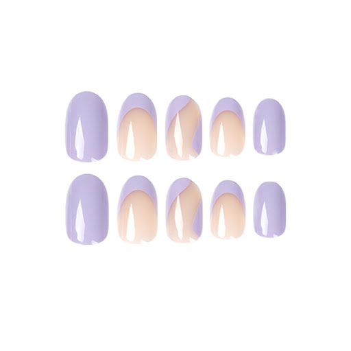 Title 8, Short round false nail patches for a perfect, e...