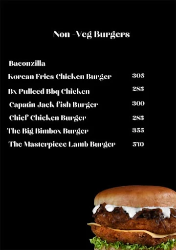 BIMBOX - Burger In My Box menu 