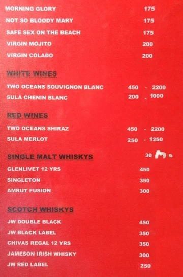 Red Glow menu 