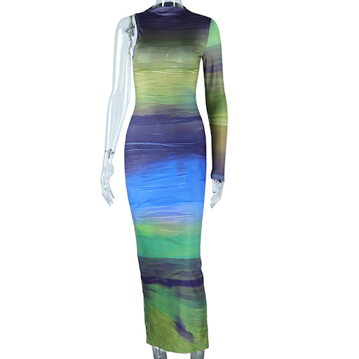 Title 3, Long Sleeve Printed Medium Length Pencil Skirt....