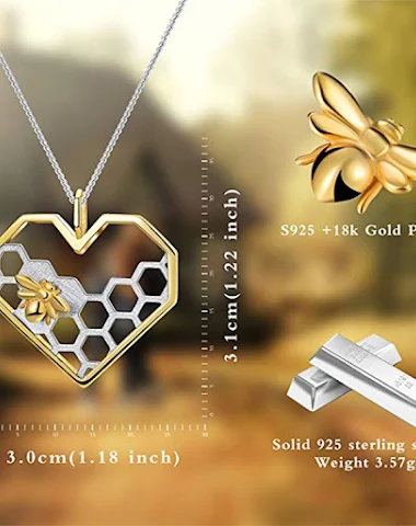 Caring Bee Heart Pendant - 1