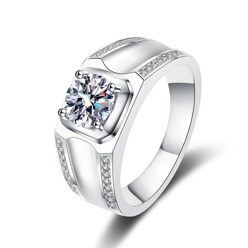 Title 2, Moissanite Ring Mens S925 Sterling Silver 1 Ca...
