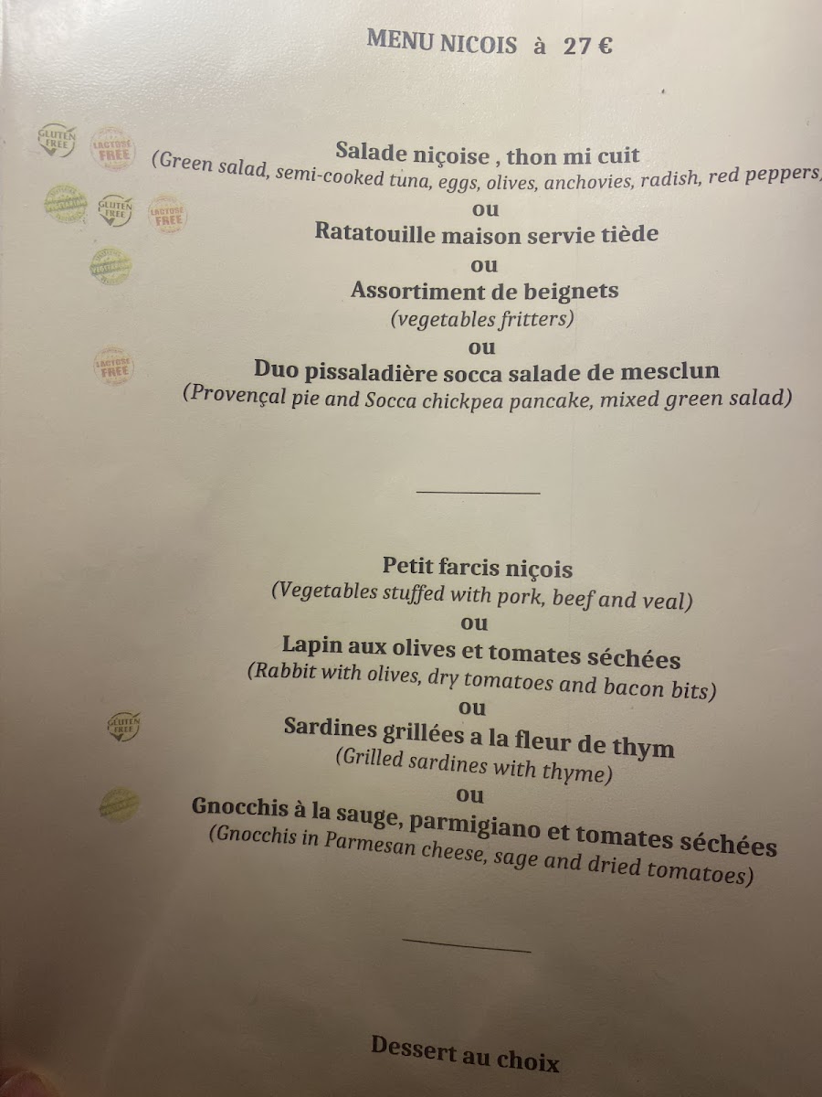 La Tapenade gluten-free menu