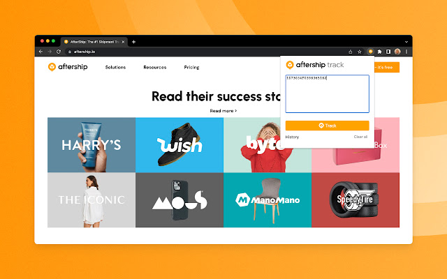 AfterShip Track chrome extension