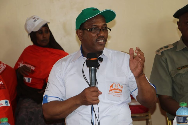 Wajir Education executive Hussein Sugow at Wajir Stadium on Monday, November 25, 2019