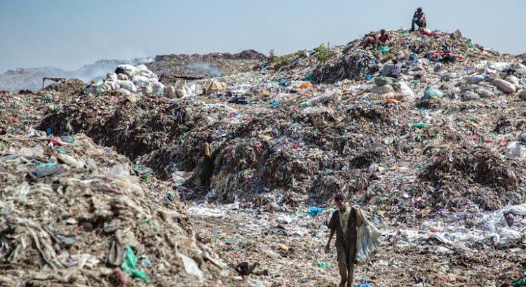 Dandora landfill in Nairobi, Kenya, where much of the waste in the landfill is plastic.