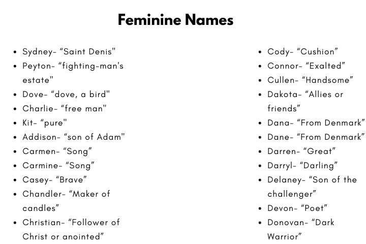 Feminine Names