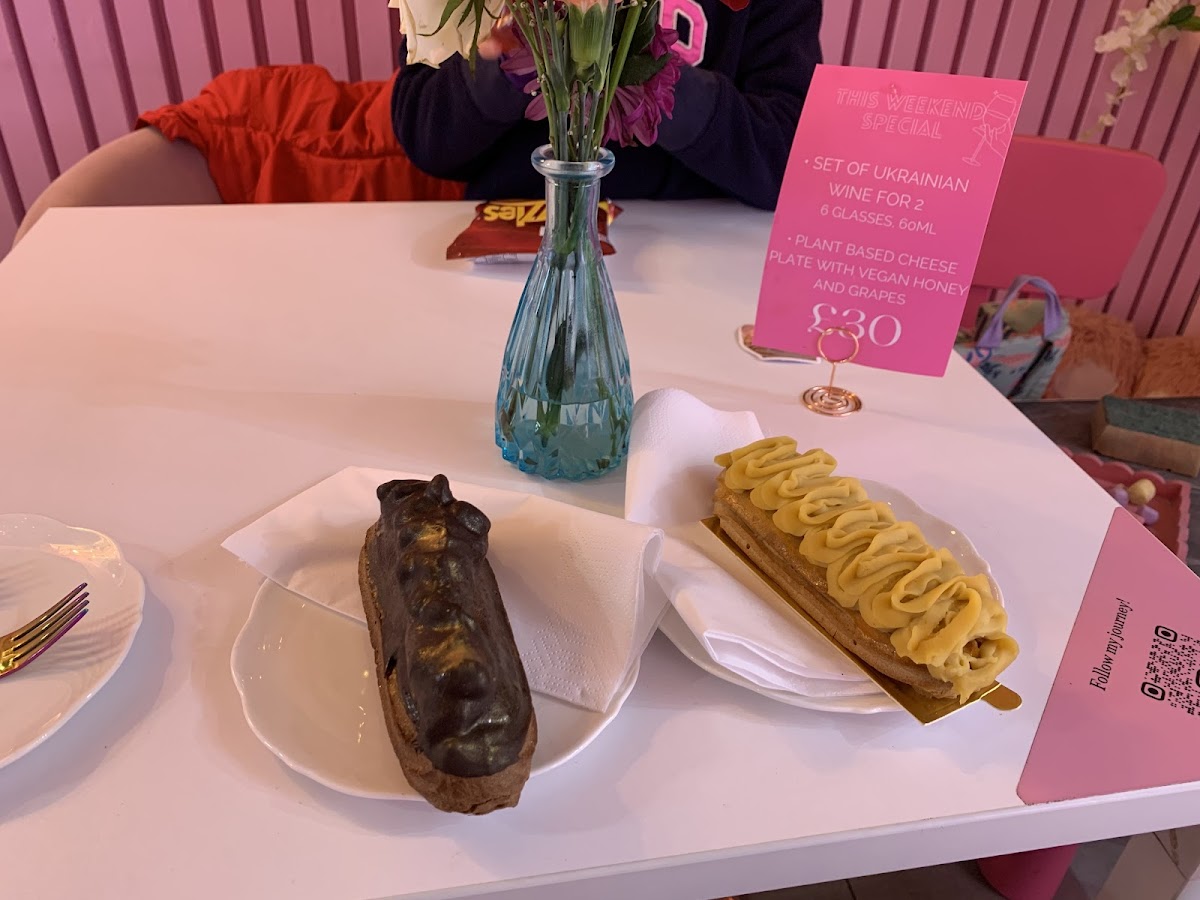 Gluten free and vegan Eclairs