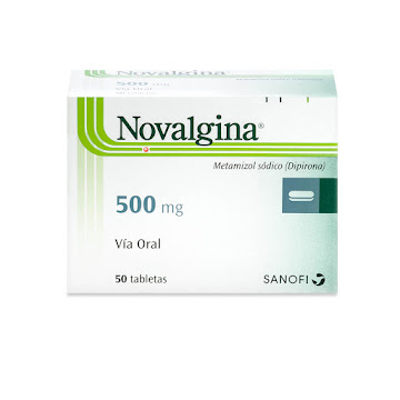 Novalgina Metamizol Sódico Dipirona 500 mg Sanofi Caja x 50 Tabletas  
