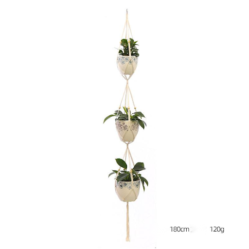 Title 7, Custom Hand-Knitted Hanging Flowerpot Net Bag B...