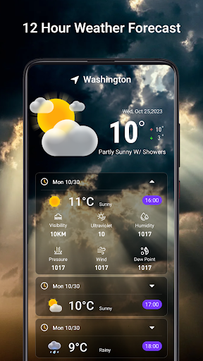 Screenshot Live weather -10 days forecast