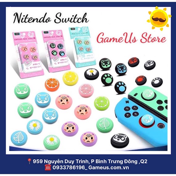 Set 4 Núm Bọc Analog Cho Tay Cầm Nintendo Switch Oled / V2 / Switch Lite Phiên Bản Animal Crossing