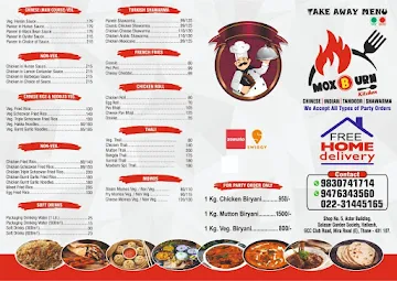 Moxburn Kitchen menu 