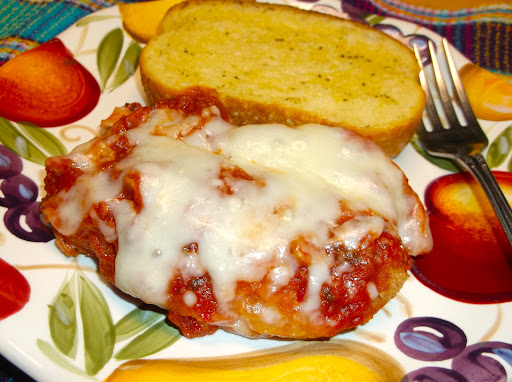 Chicken Parm, plated.