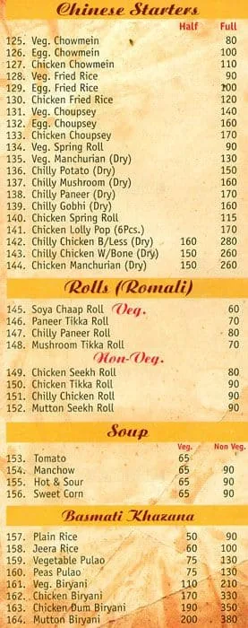 Tawa N Tandoor menu 