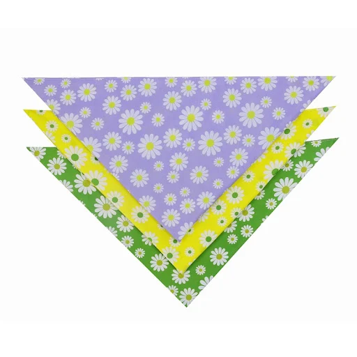 Sucado Dog Bandana Daisy Sunflower Floral Spring Summer Washable Soft Doggy Kerchief Adjustable for Small Medium Large P