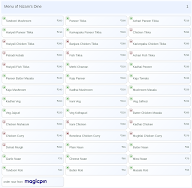 Nizam's Dine menu 1