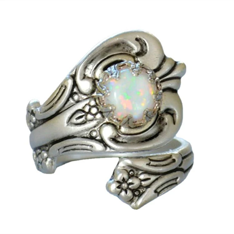 Title 2, Bague Fleurie Vintage pour Femme Gravée Bijou É...