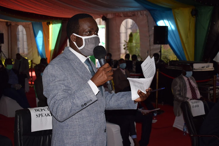 Kitui assembly deputy speaker Emeritus Kasee Musya in the assembly on May 13.