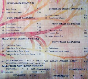 Tango Sandwich King menu 