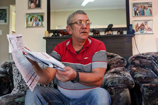 NASTY SURPRISE: Cambridge West resident Terence Lottering is distressed after he returned home from a heart operation to find a R44 000 BCM water bill awaiting him Picture: STEPHANIE LLOYD