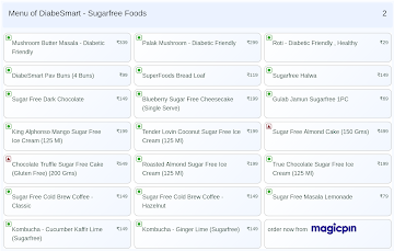 DiabeSmart - Sugarfree Foods menu 