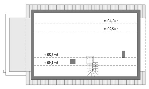 Z perspektywą - wariant I - C316a - Rzut poddasza do indywidualnej adaptacji (69,3 m2 powierzchni użytkowej)