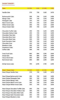 Dawat Bakery menu 1