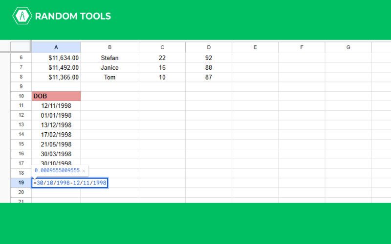 How to Subtract in Google Sheets