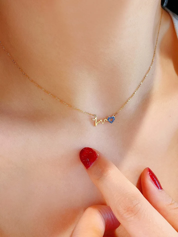 Mode Hartslag Golf Liefde Hanger Ketting, Romantische Sleutelbeen Ketting, Perfect Cadeau voor haar.