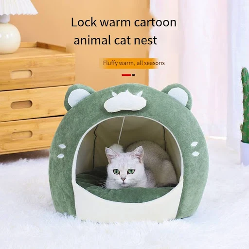 40x40cm Soft Semi-enclosed Indoor Cats Cave Warm Kennel for Small Dogs Cats Deep Sleep Pets Accessories Cat House Cat B