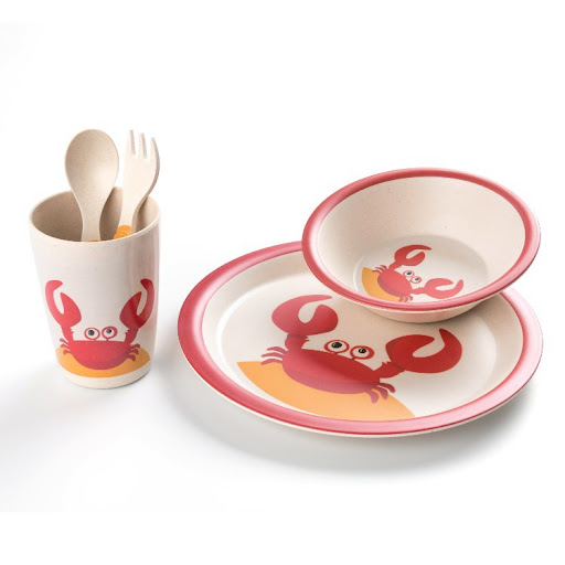 Title 6, Childrens Baby Cutlery Set of 5 Bamboo Fiber D...