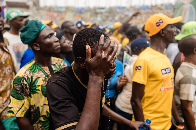 Supporters at a campaign rally for Bola Tinubu, presidential candidate for the All Progressive Congress, in Lagos, Nigeria on February 21 2023. Nigeria’s bond market is betting the nation’s next leader won’t be able to repair the shambles left by the previous administration.