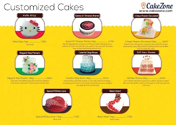 CakeZone menu 