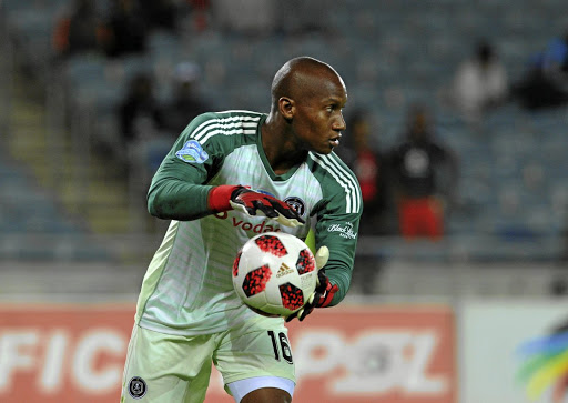 Bucs goalkeeper Jackson Mabokgwane is patiently waiting to get his first run in the Soweto derby. / Sydney Mahlangu/BackpagePix