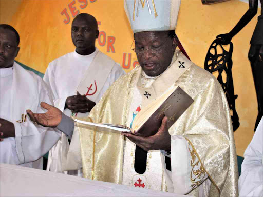 Mombasa Archbishop Martin Kivuva at Sisters of the Most Precious Blood Convent in Shaka Dulo on January 8 /Elias Yaa