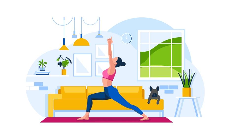 A person doing yoga in a room

Description automatically generated with low confidence